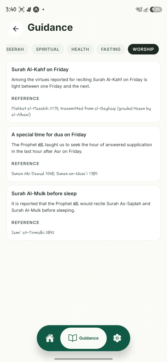 DAWR worship guidance with source references